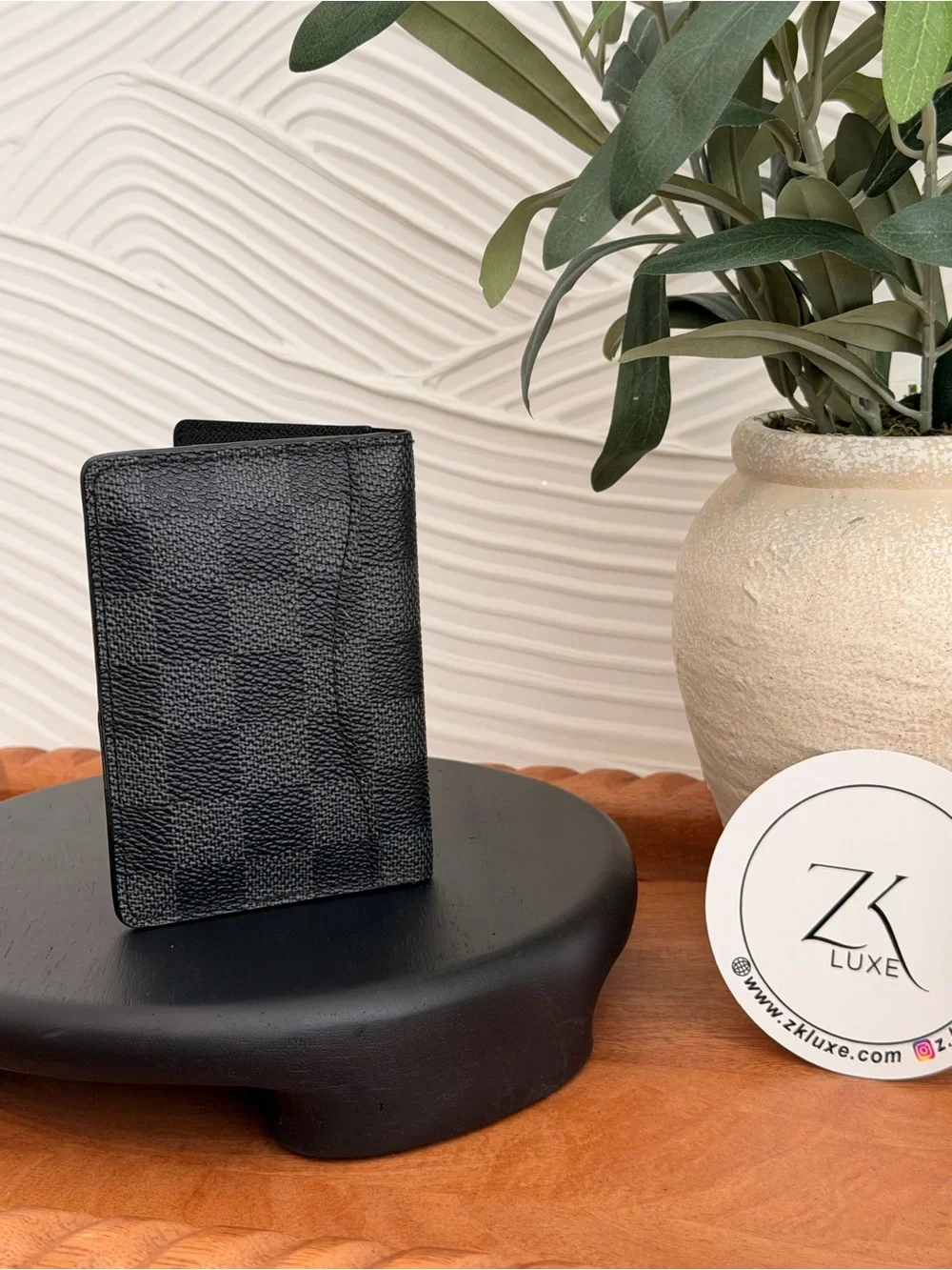 Louis Vuitton Black Checkered Card Holder